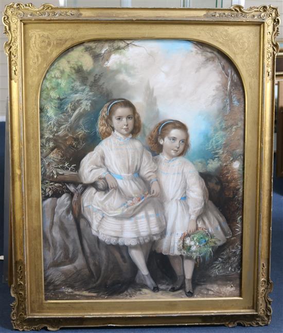 Attributed to George Sant (1820-1900) The Sisters 34 x 26in.